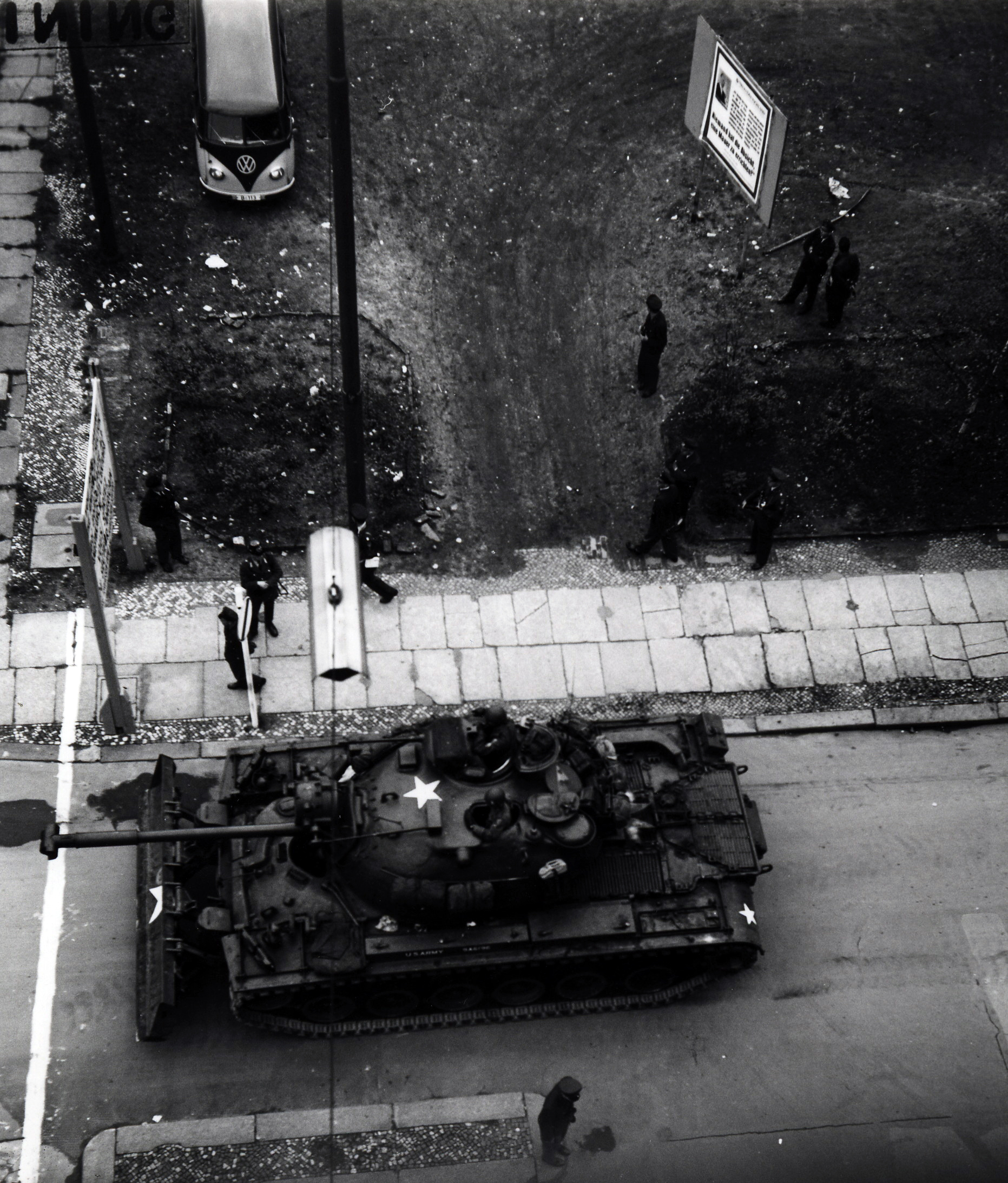 US Army tank at Checkpoint Charlie in 1961