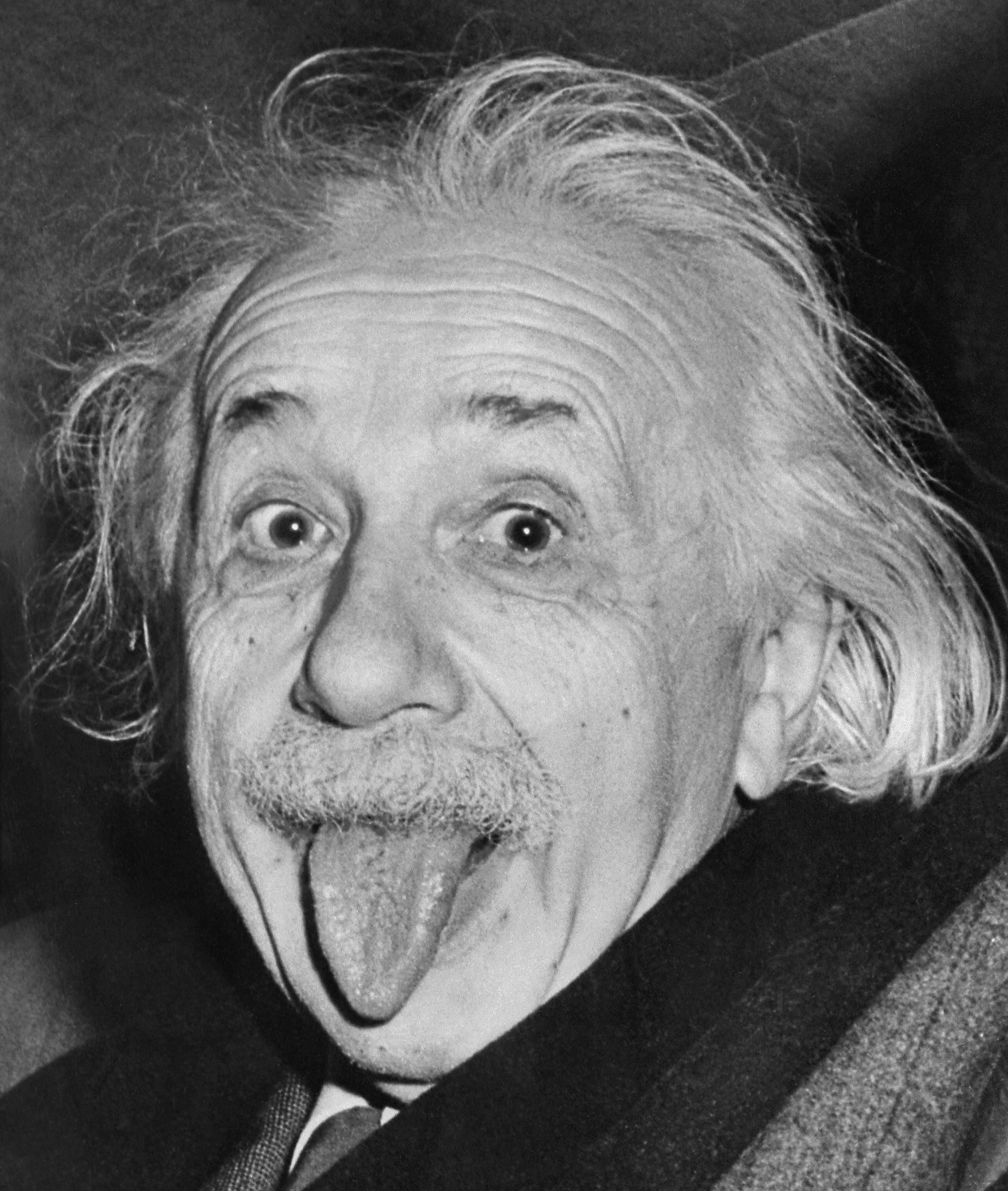 Albert Einstein sticks his tongue 1951