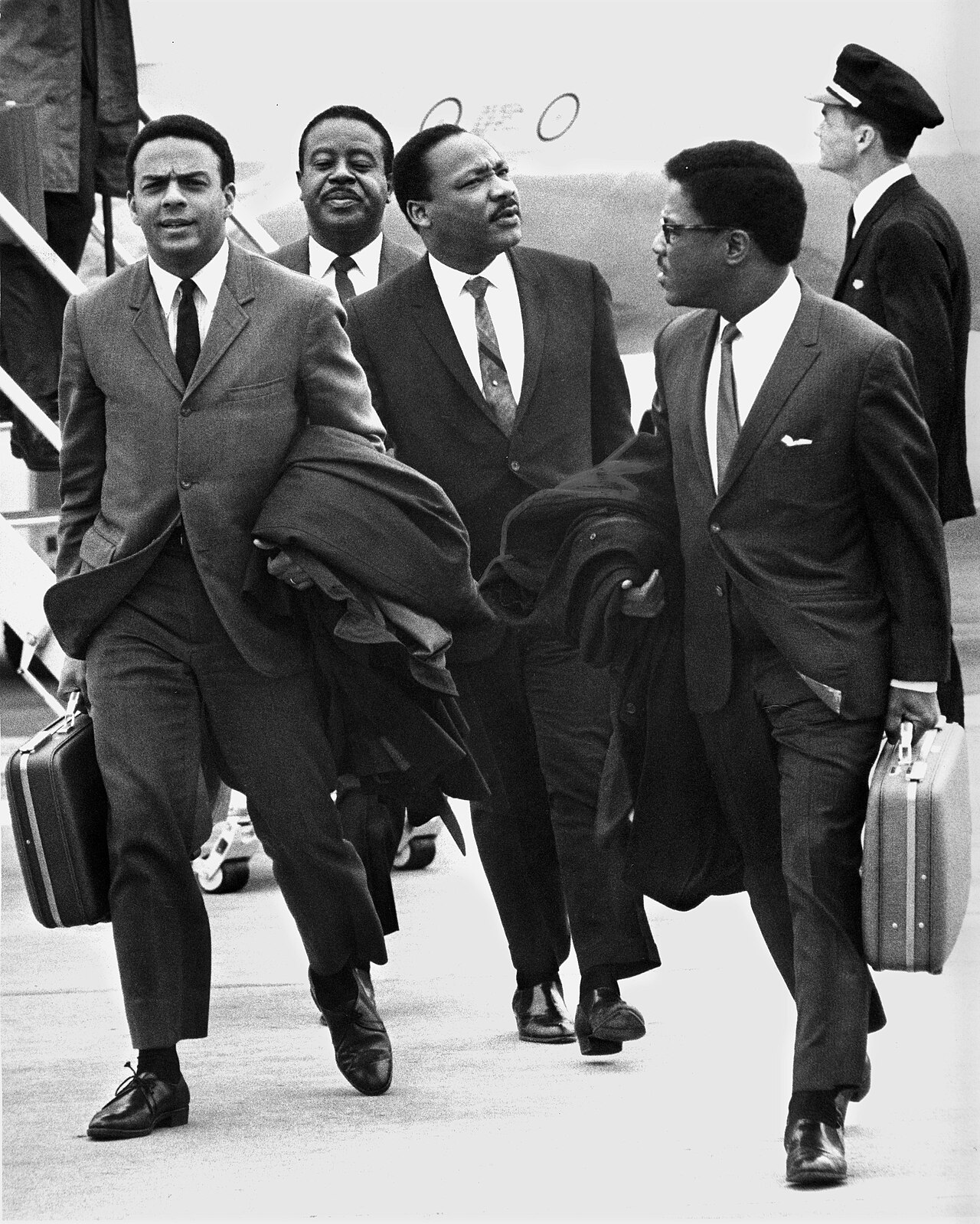 The Rev. Dr. Martin Luther King Jr. arriving at Memphis Metropolitan Airport