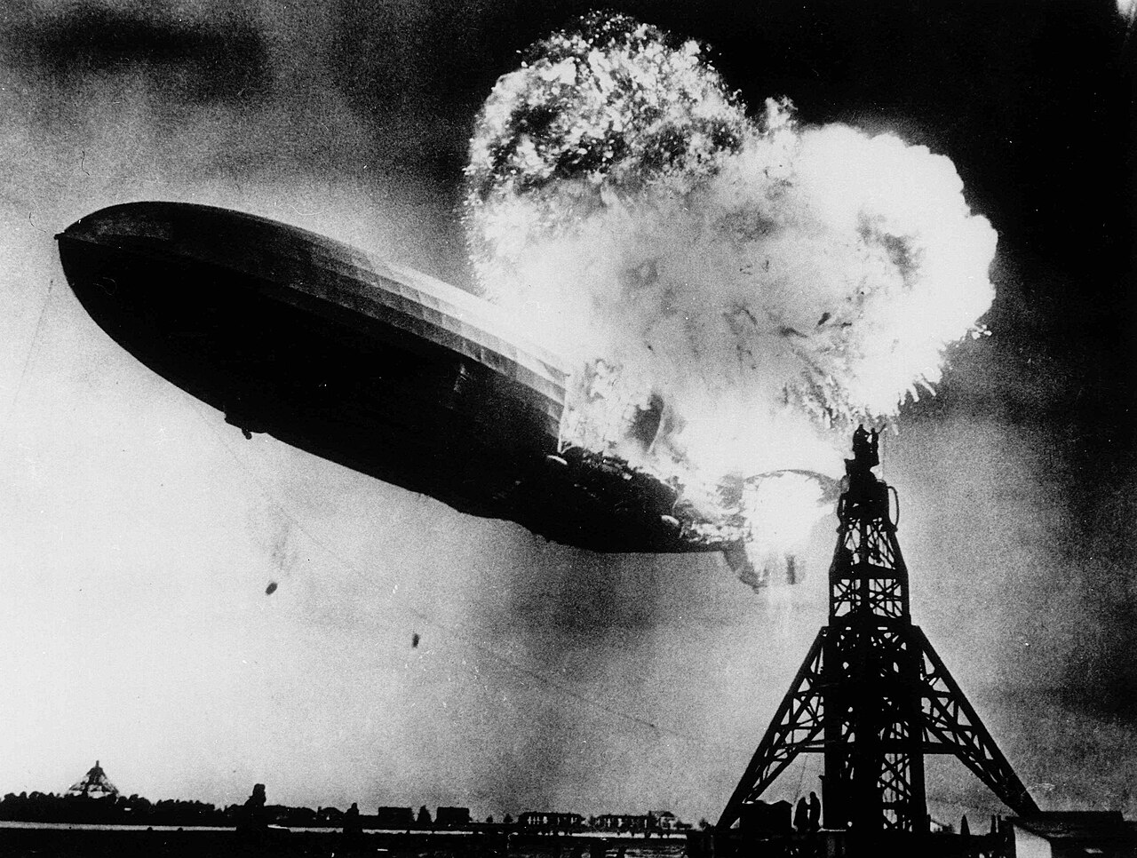 Hindenburg burning, 1937