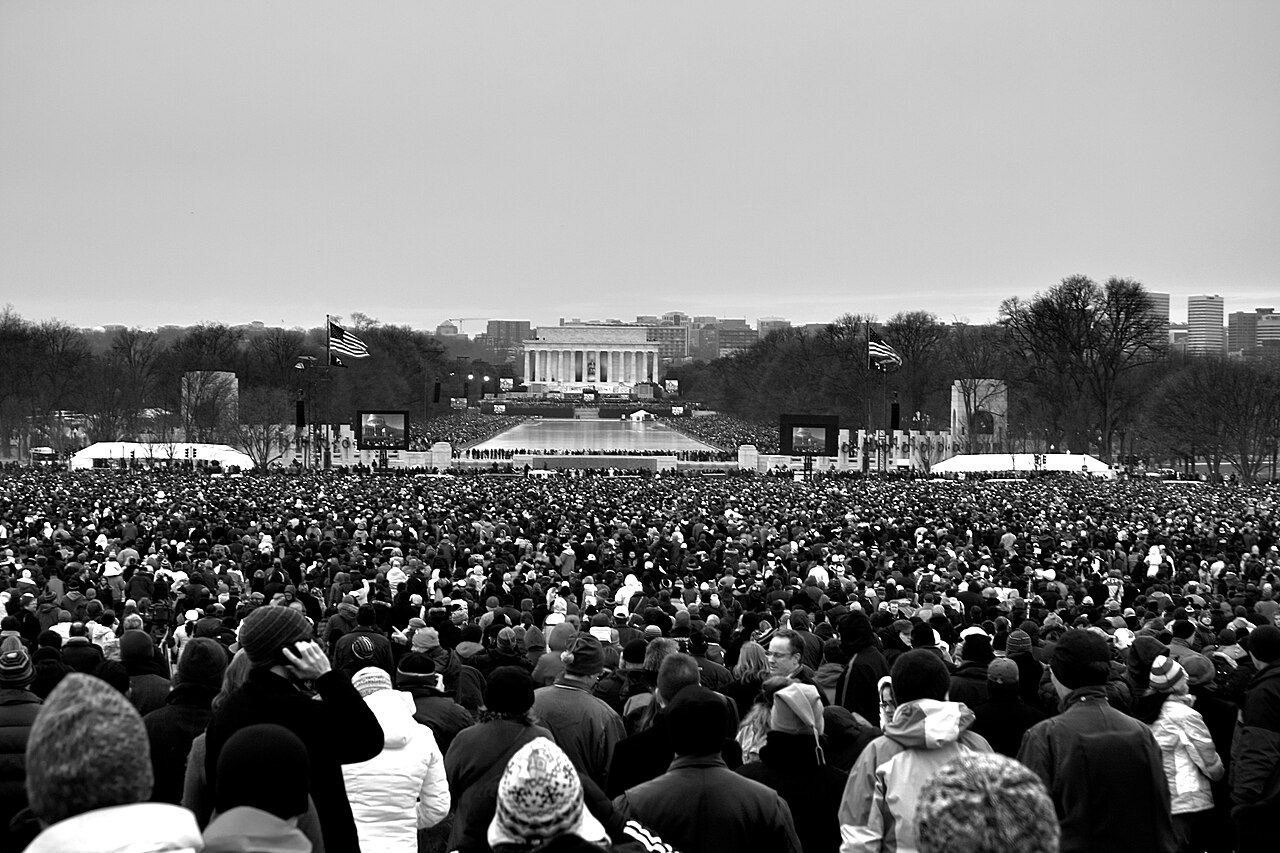 Barack Obama inauguration party crowd